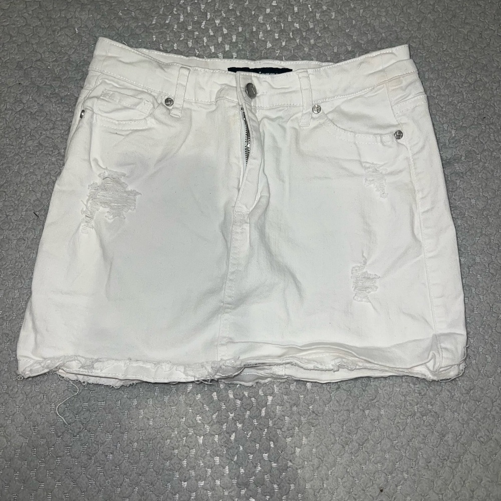 White Denim Skirt